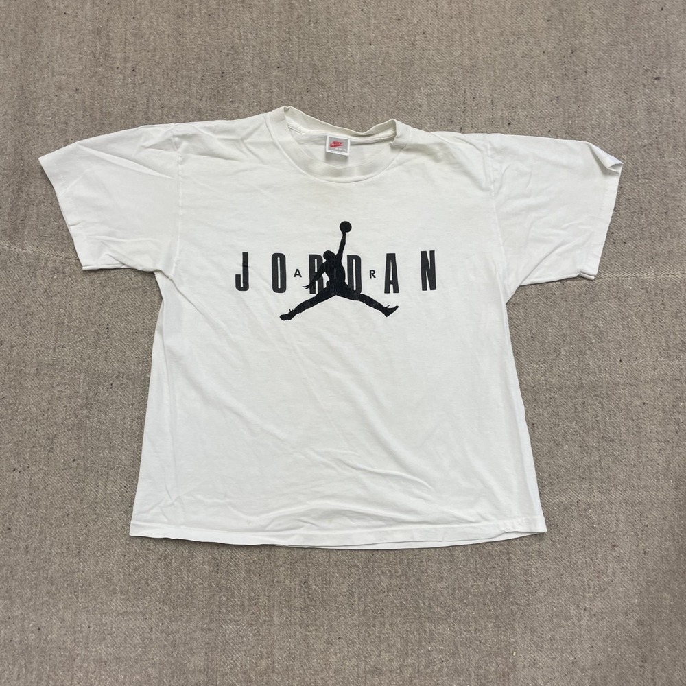 vintage Nike Air Jordan shirt mens medium white 1990s gray tag USA single stitch
